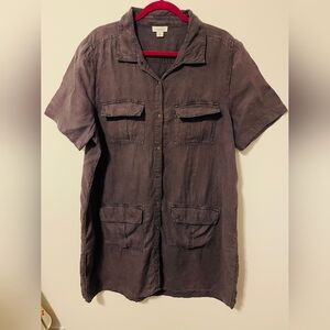 Sundance Linen Blue-Gray Shirt-dress